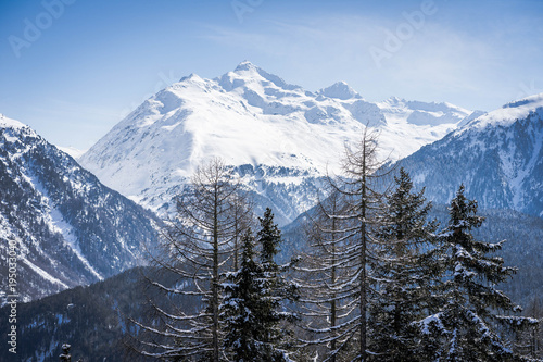 Winter in the beautiful town of Soelden, Austria