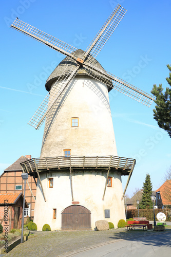 Historic windmill in Westkirchen near Warendorf, Muensterland, Westphalia, Germany