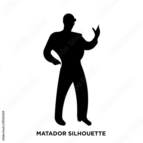 matador silhouette on white background