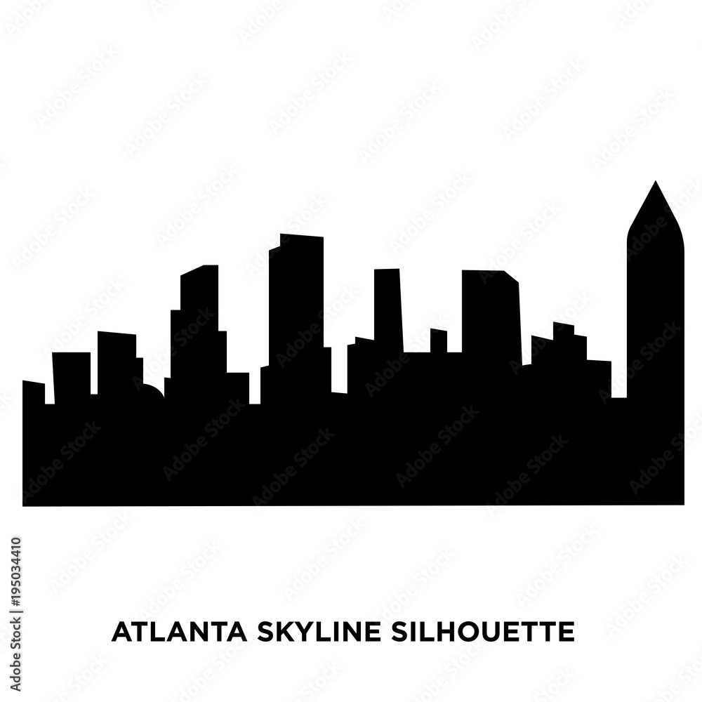 atlanta skyline silhouette on white background