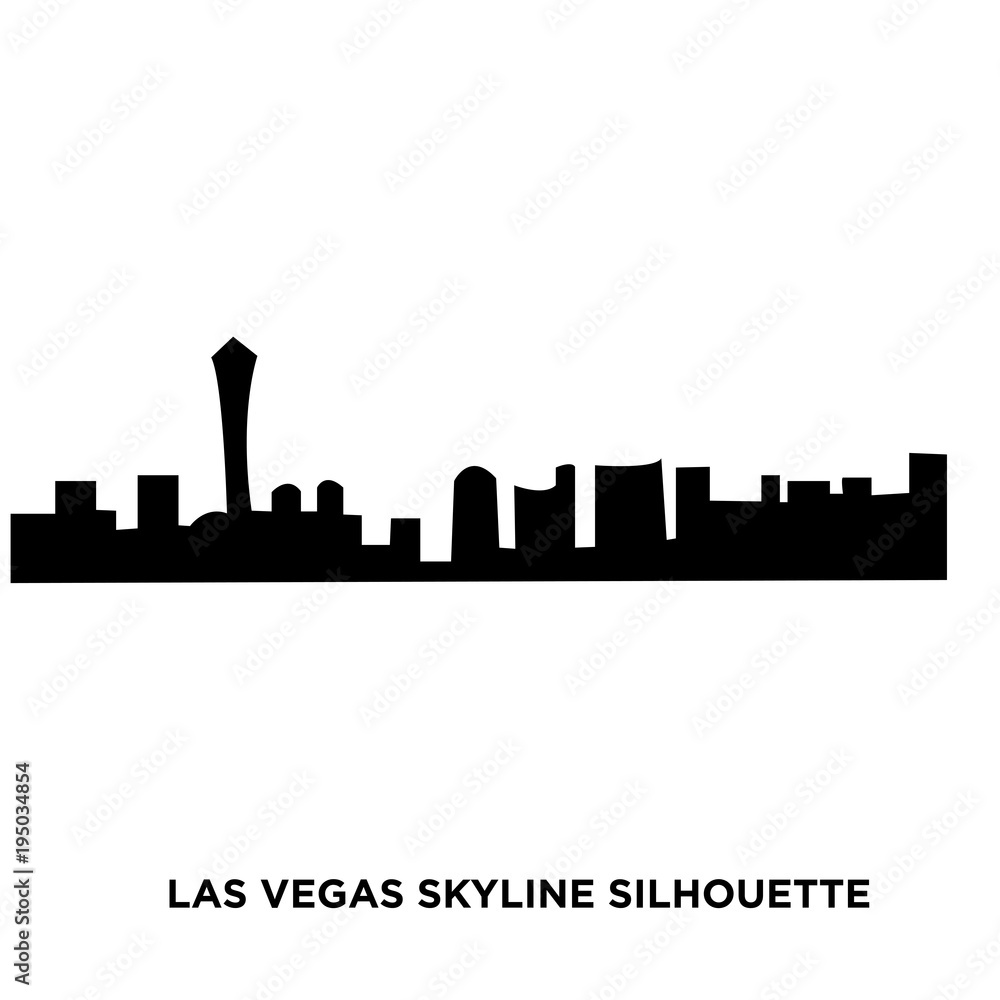 las vegas skyline silhouette on white background las vegas skyline silhouette on white background