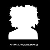white afro silhouette images silhouette on black background