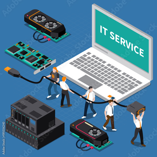Isometric IT People Concept