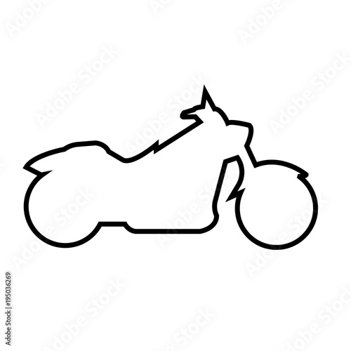 harley silhouette outline on white background