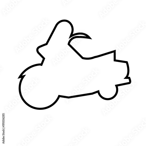 harley silhouette outline on white background