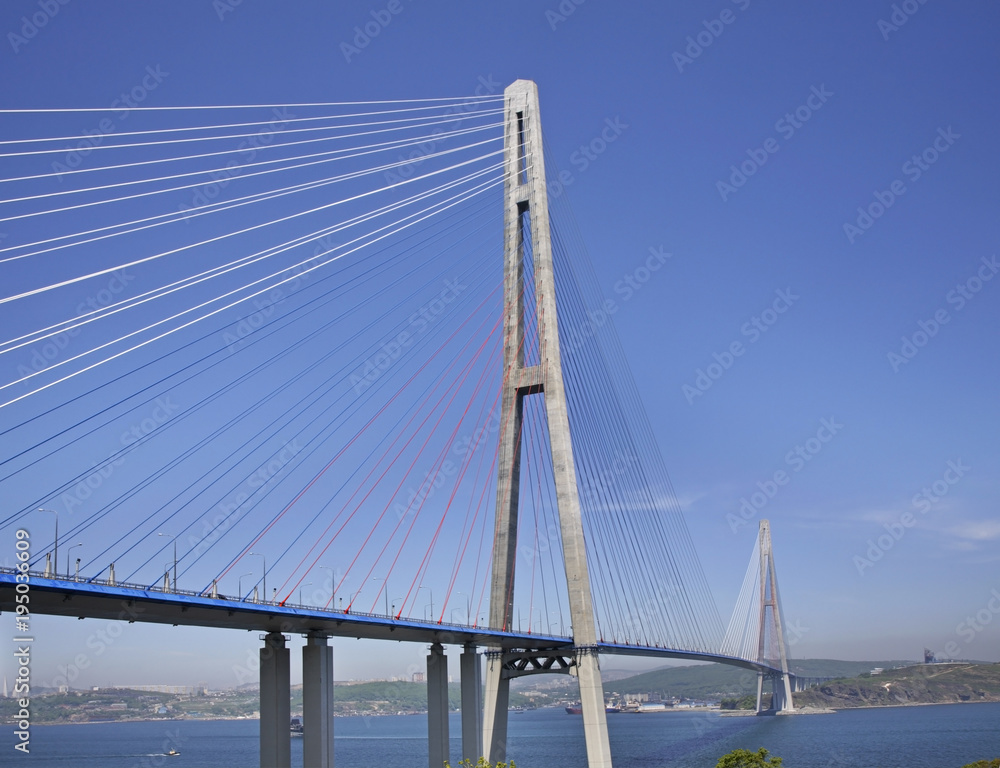 Russian bridge in Vladivostok. Russia