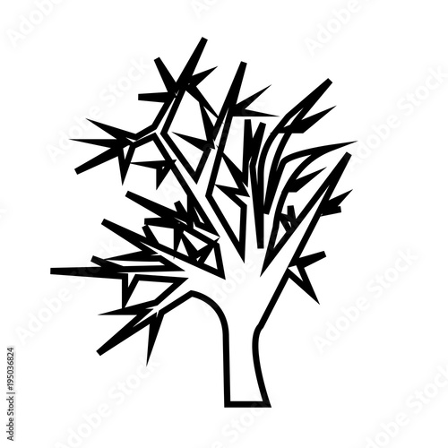 weeping willow silhouette outline on white background © vector_best