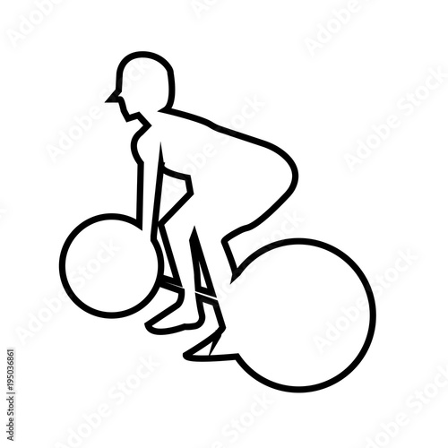 deadlift silhouette outline on white background