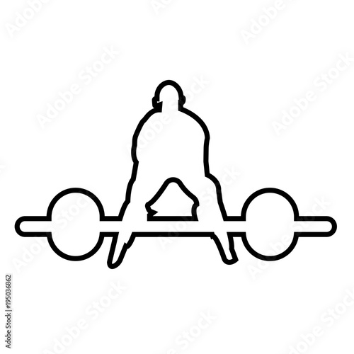 deadlift silhouette outline on white background