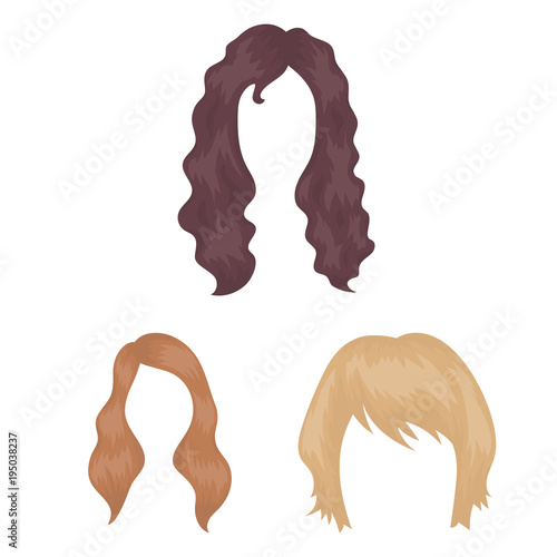 Mustache and beard, hairstyles cartoon icons in set collection for design. Stylish haircut vector symbol stock web illustration.