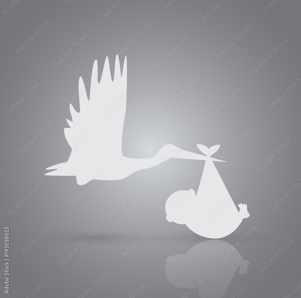 Fototapeta premium Baby Stork Illustration