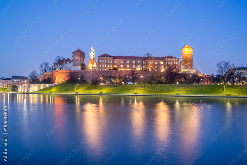 Fototapeta premium Night View of Krakow - Poland