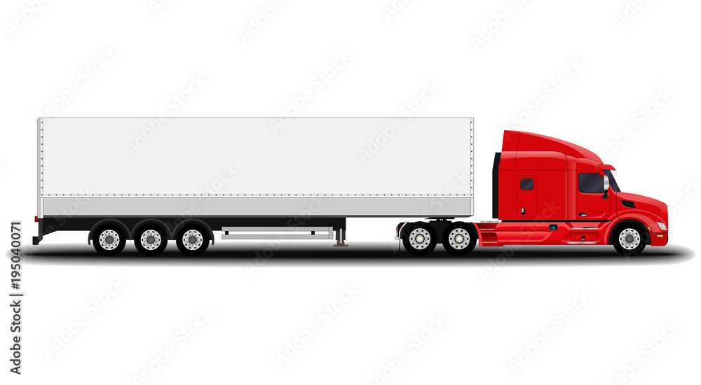 realistic truck. side view. realistic truck. side view.