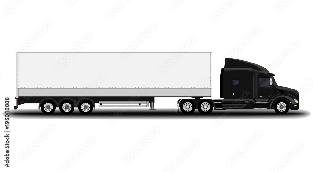 realistic truck. side view.