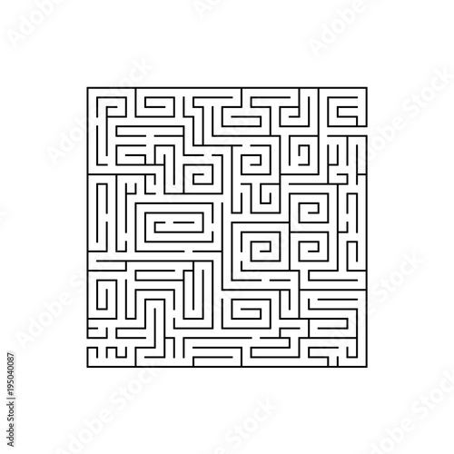 Maze on the white background. Vector flat illustration