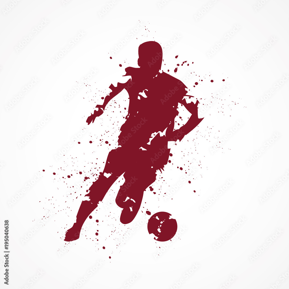 Fototapeta premium Footballeur-tâches-rouge