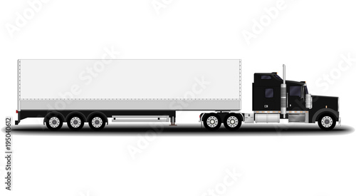 realistic truck. side view.