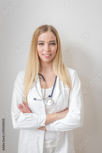 woman doctor isolated on white