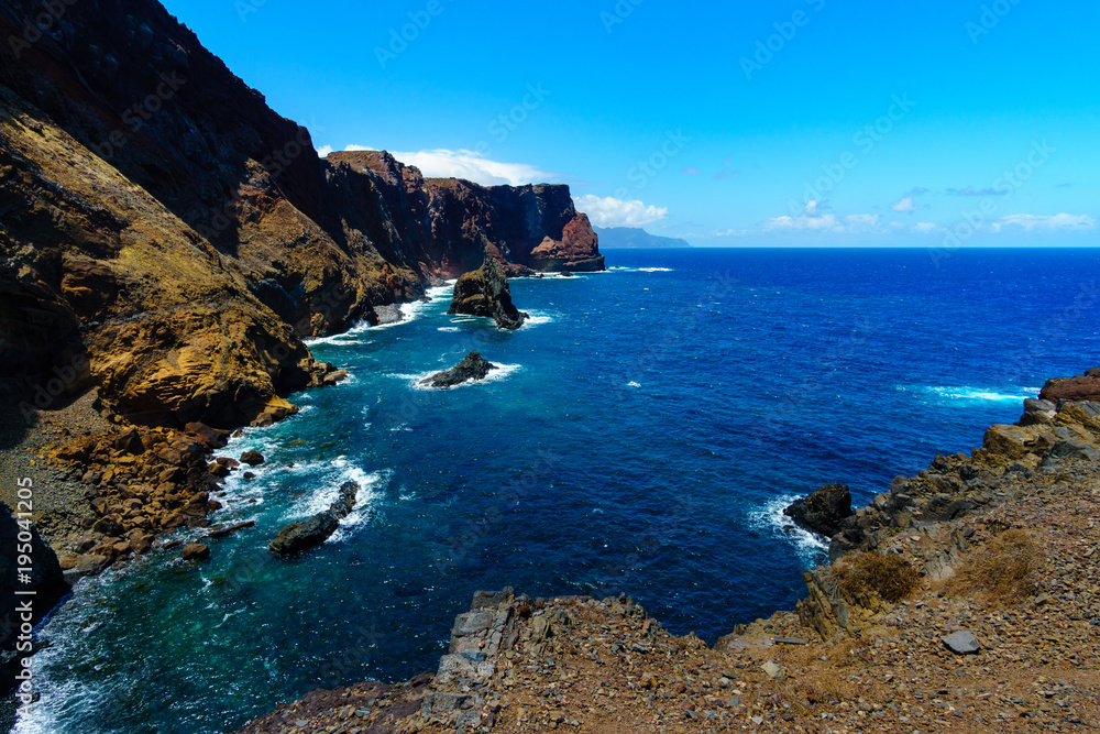 Beautiful landscape at the north coast of Ponta de Sao Lourenco, Madeira, Portugal