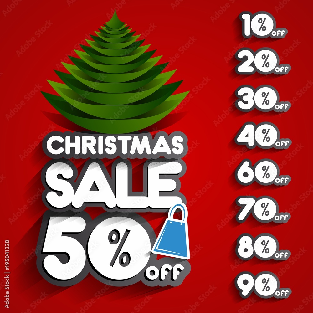 Fototapeta premium Christmas Sale on background vector illustration