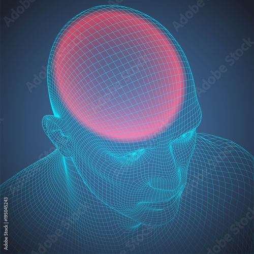 Headache wire frame human head