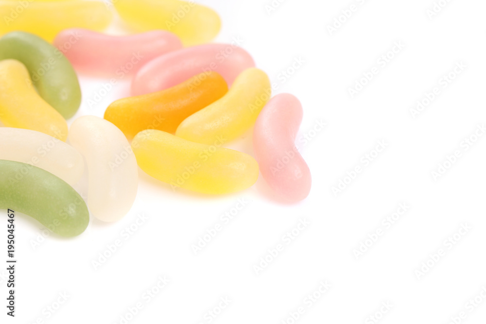 Colorful jelly candy sweet sugar isolated on white background Colorful jelly candy sweet sugar isolated on white background