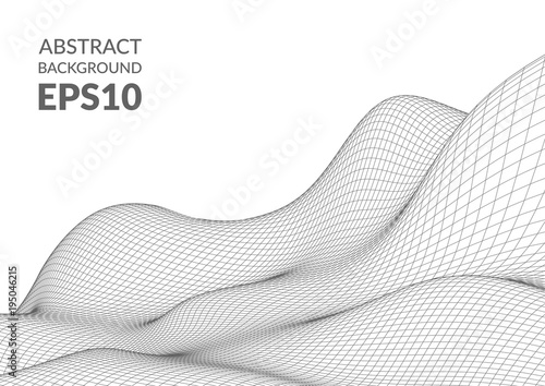 Abstract 3D surface. The illusion of distortion of space.