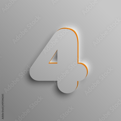 Realistic 3D font, vector.