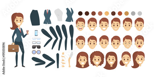 Businesswoman character set.