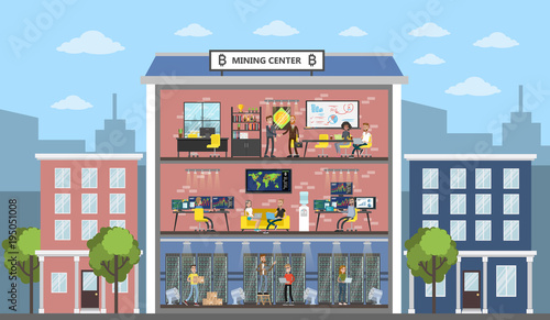 Bitcoin mining center.