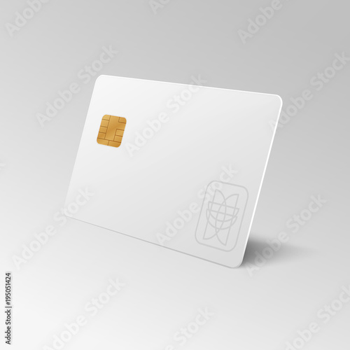 White blank shopping credit card isolated 3d vector illustration