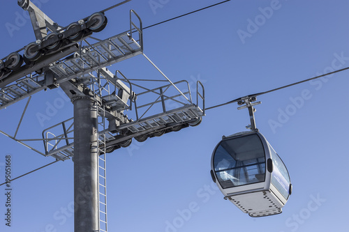 cable car, ski lift, ski cabin in ski resort
