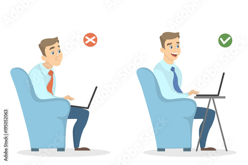 Office sitting position.
