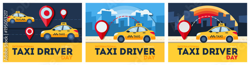 Taxi service set.