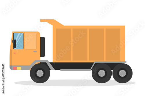 Isolated orange truck.