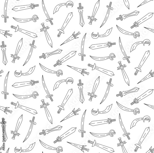 Swords seamless vector pattern