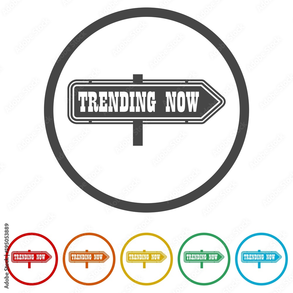 Trending now icon, 6 Colors Included Trending now icon, 6 Colors Included