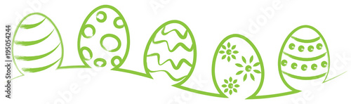 Ostern Osterei Eier Strich Zeichnung grün isoliert
