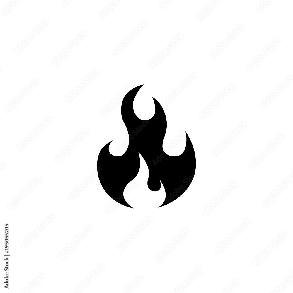 Fire vector icon. Simple flat symbol on white background Fire vector icon. Simple flat symbol on white background