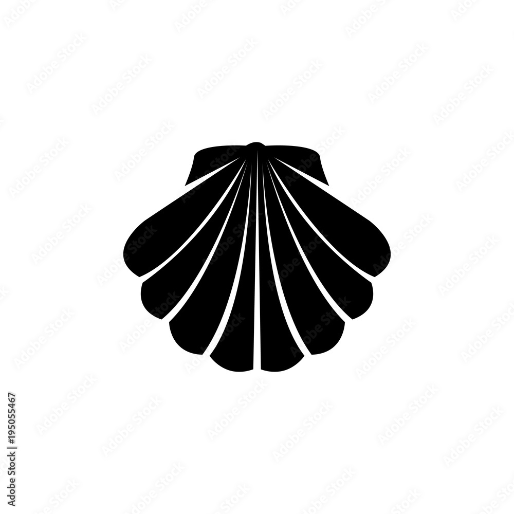 Shell vector icon. Simple flat symbol on white background Stock Vector ...