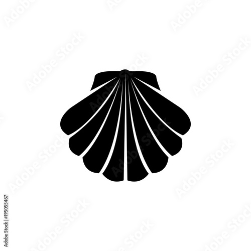 Shell vector icon. Simple flat symbol on white background photo