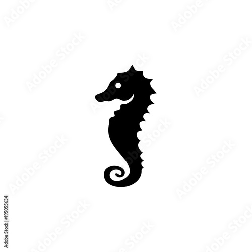 Sea Horse vector icon. Simple flat symbol on white background