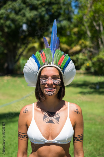 Pataxo model in Bahia photo