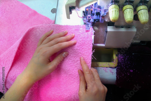 sewing equipment  women s hands sew