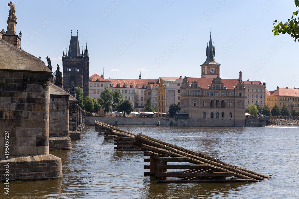 Charles Bridge and Vltava River. Prague, Czech Republic