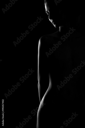 black and white female body in back light art photography © Анна Антонова