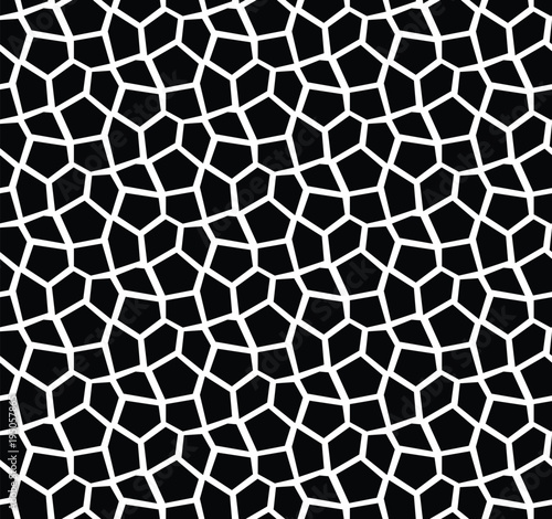 Seamless Vector Mosaic Pattern. Irregular cells background. Voronoi texture. © Daniela Iga