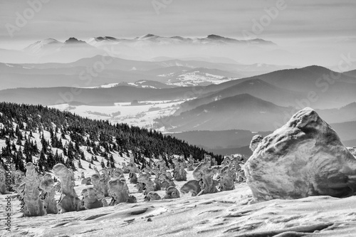 Obraz na płótnie Pilsko widok na Tatry w salonie