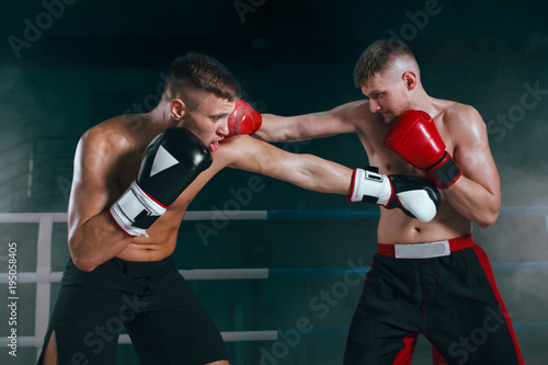 professional boxer on boxing ring, boxing training © VIAR PRO studio