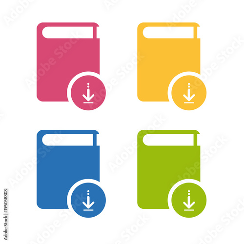 Download Symbol Buch und Pfeil - Farbige Vektor Illustration - Freigestellt auf weißem Hintergrund